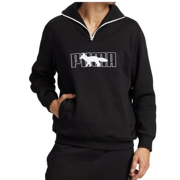 PUMA X MAISON KITSUNÉ Half‎ Zip Sweatshirt NWT Sz Med - Picture 1 of 5